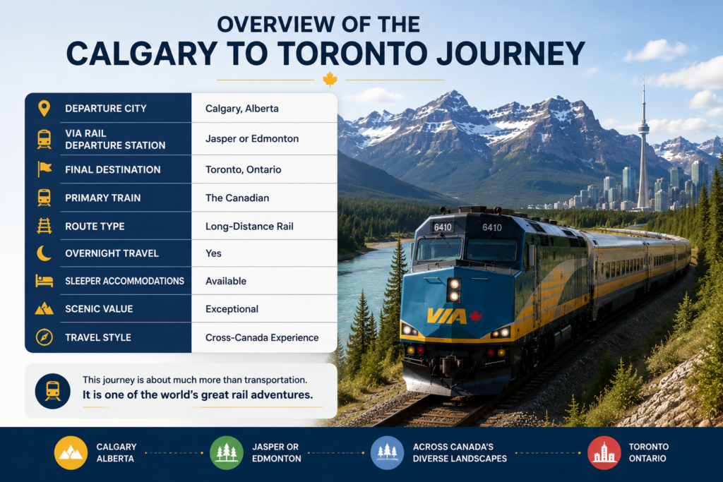 Overview of the Calgary to Toronto Journey