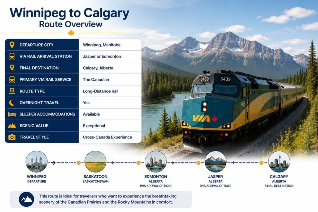 Winnipeg to Calgary Route Overview