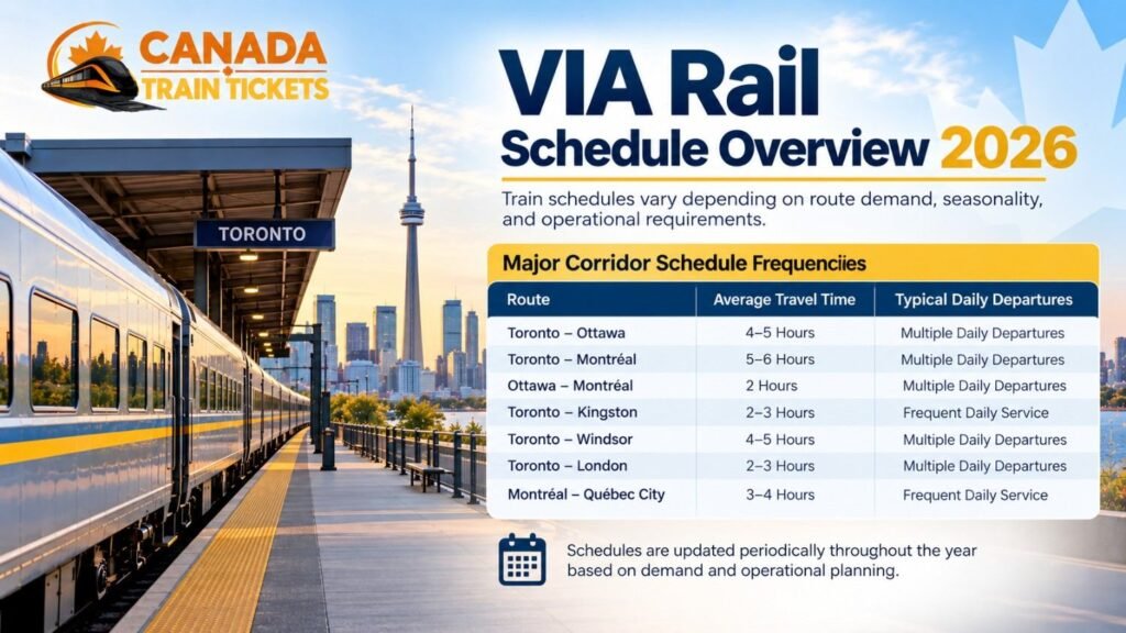 VIA Rail Schedule Overview 2026