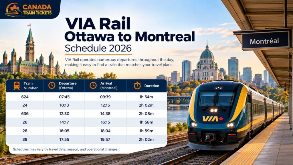 Ottawa to Montreal Train Route Overview