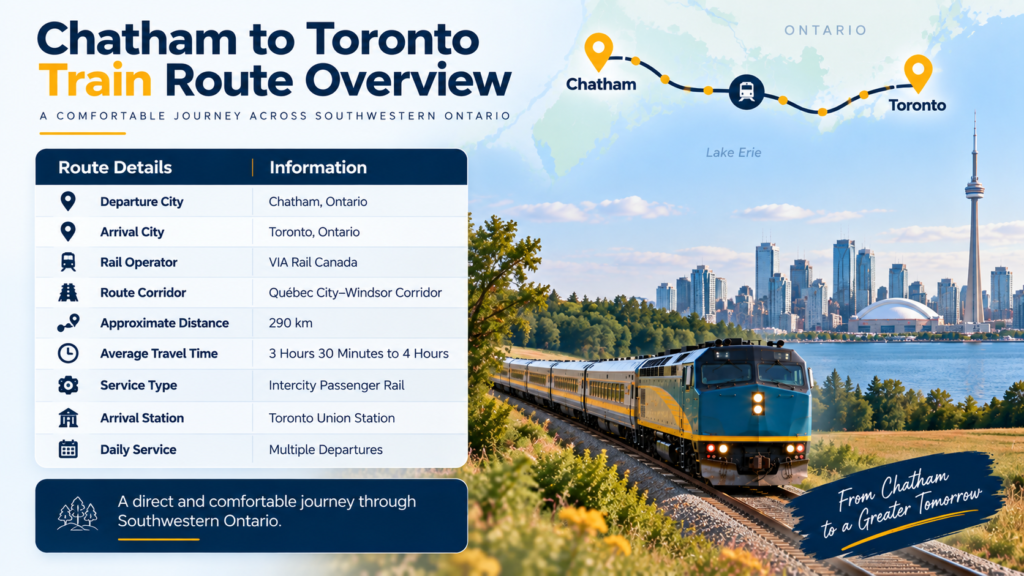 Chatham to Toronto Train Route Overview