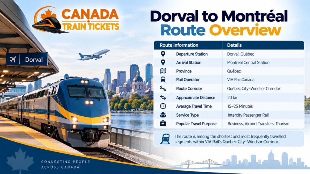 Dorval to Montréal Route Overview