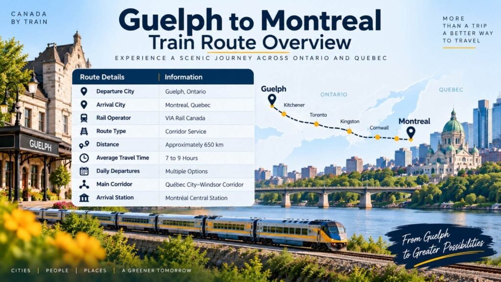 Guelph to Montreal Train Route Overview