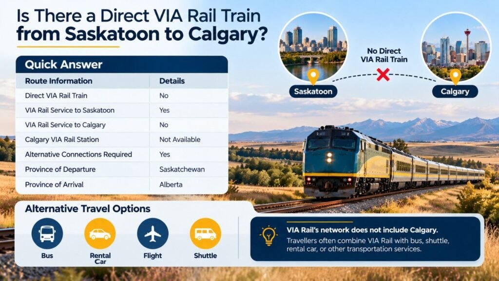Is There a Direct VIA Rail Train from Saskatoon to Calgary