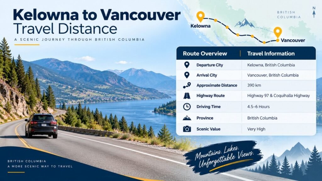 Kelowna to Vancouver Travel Distance