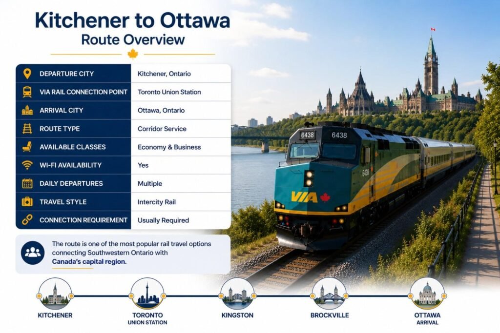 Kitchener to Ottawa Route Overview