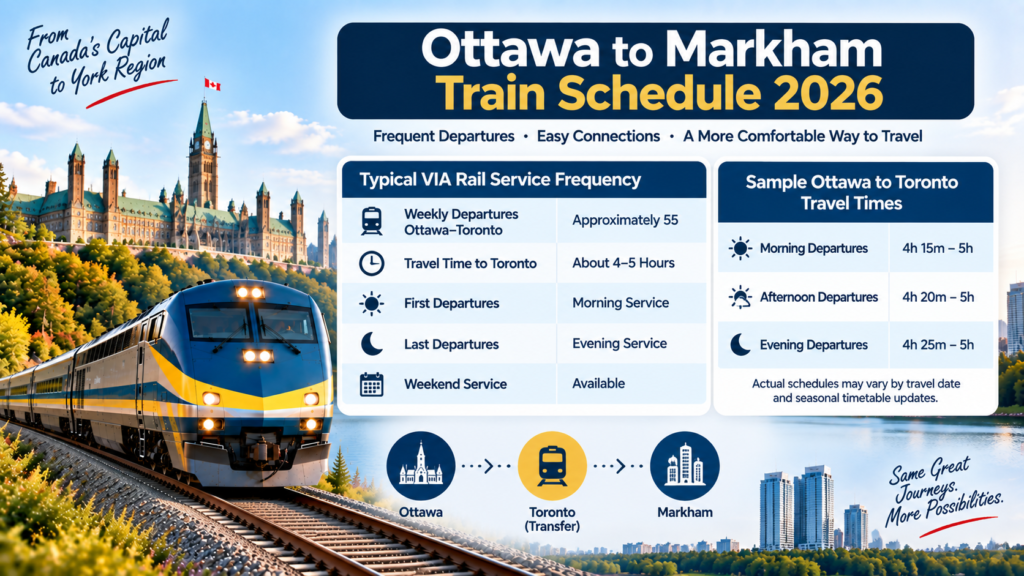 Ottawa to Markham Train Schedule 2026