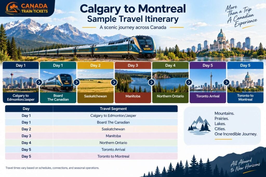 Sample Calgary to Montreal Travel Itinerary
