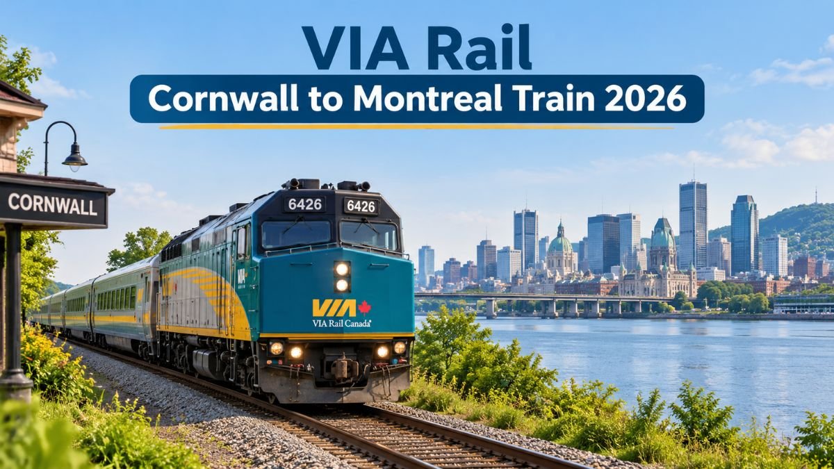 VIA Rail Cornwall to Montreal Train 2026
