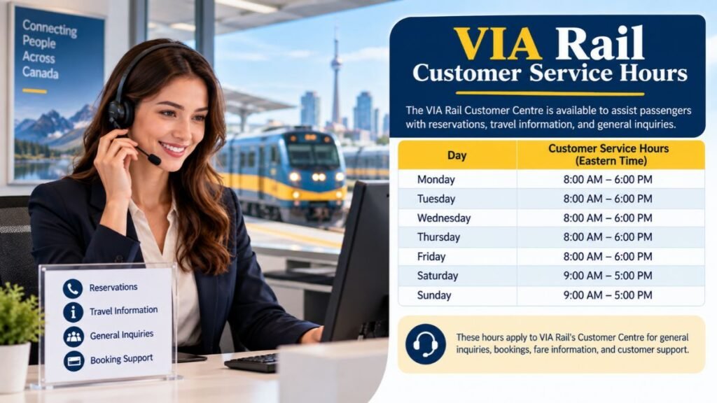 VIA Rail Customer Service Hours