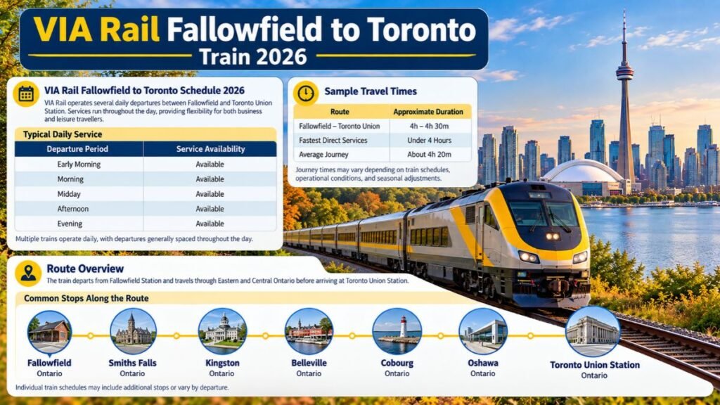 VIA Rail Fallowfield to Toronto Train 2026