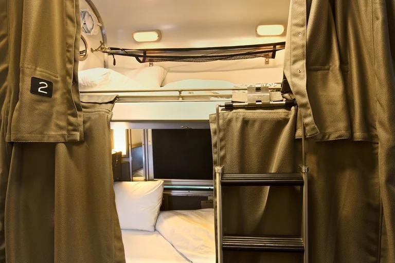VIA Rail Lower Berth Prepared for Sleeping2