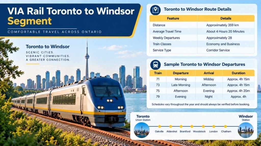 VIA Rail Toronto to Windsor Segment